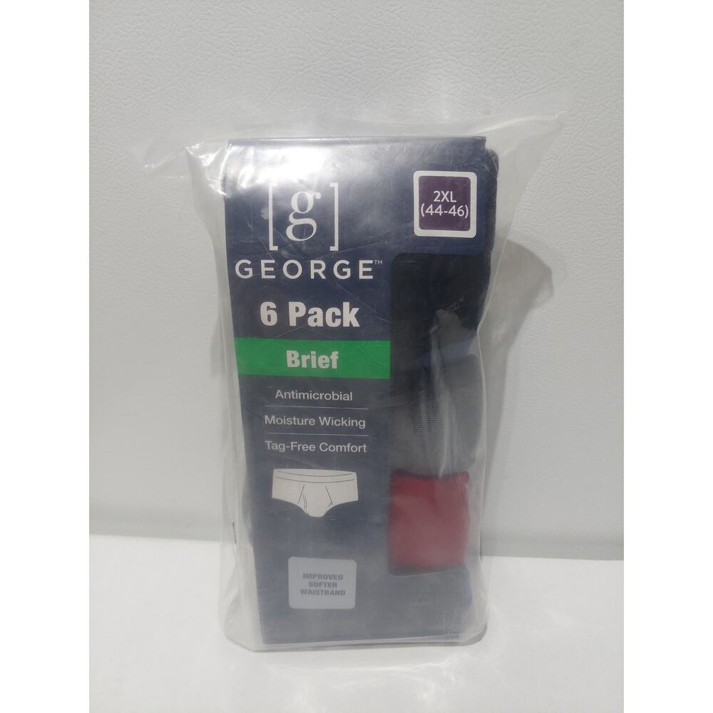 George Men's Briefs Size 2XL (44-46) 5-Pack 100% Cotton Assorted Colors